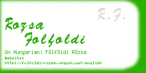 rozsa folfoldi business card